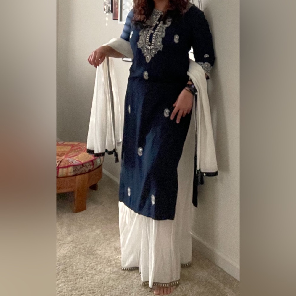 Indian outfit with sharara pants